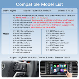 NEW Wireless Carplay Android Auto For TOYOTA CHR Corolla Camry Auris Prius RAV4 Avensis Highlander Touch2 Entune 2.0 Car Decoder