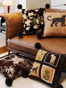 Meisda Vintage Style Sofa Pillow Luxury Sensation Living Room Car Use Waist Support Large Cushion Square Shape PP Cotton Filling Detachable Cover