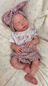 18 Inches Full Soft Silicone Reborn Girl Doll Closed Sleeping Eyes Real Touch Collectible Toy Ideal Gift