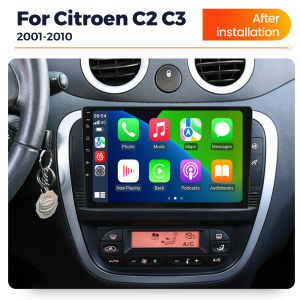 2025 New Car Radio Carplay Android Auto For Citroen C2 C3 2001 2002 2003 - 2010 Car Multimedia Player With Frame GPS RDS Stereo