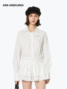 ANN ANDELMAN | Autumn Popular Commute Elegant Pleated Design White Shirt Dress