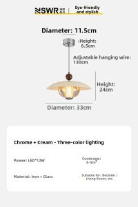 NSWR | Vintage French Creative Aesthetic Full Spectrum Eye-protecting Pendant Light