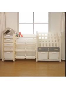 🦁TinyLion🦁 ชั้นเก็บของ ชั้นวางของเล่น ชั้นเก็บของเล่น ชั้นวางของ17ช่อง  ชั้นวางหนังสือเด็ก ชั้นวางหนังสือ ความจุสูง ติดตั้งง่าย