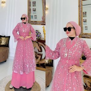 REALPICT COD PREMIUM GAMIS  AYUDIA  BAHAN  CERUTY MIX BRUKAT PREMIUM   LD 110 PB 140 TERBARU TERMURAH BEST SELLER TANGAN PERTAMA KONVEKSI / PRINTING / MOTIF PREMIUM GAMIS PESTA GAMISPREMIUM
