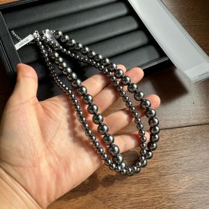 Elegant Pure Silver Lockbone Necklace Imitation Pearl Versatile High-End Feelings 925 Sterling Silver Jewelry Accessories