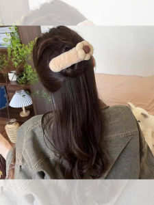 Stuffed Half Tie Barrettes Female Fall and Winter Elegant Back Head Updo Word Grip Minimalist Duckbill Clip Sub Headdress Hairpin