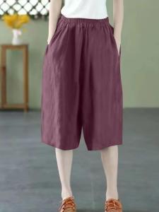 NUANKONG | Summer Lightweight Cotton-Linen Loose Wide Leg Trousers High Waist Pants