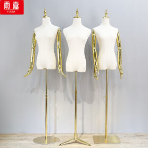 Womens Mannequin Womens Clothing Store Golden Arm Showcase High-End Display Stand Bride Photo Half-Length Clothing Mannequin