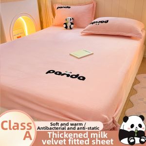 MINGSHA | Thick Milk Velvet Coral Fleece Winter Fitted Sheet