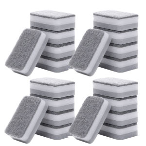 5/30Pcs Double-sided Sponge Wipe Gray Dirt-resistant Kitchen Scouring Pad Dish Washing Stain Cleaning Accessory