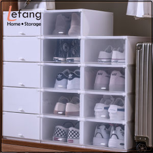 Lefang Stackable Transparent Shoes Storage Cabinets Box Shoe Container Plastic Shoe Organization Home Storage