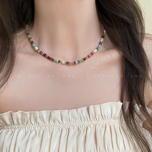 Retro Pearl Shoushan Stone Beaded Necklace Womens New Chinese Style High End Sensation Lightweight Luxury Atmosphere Neck Chain Accessory