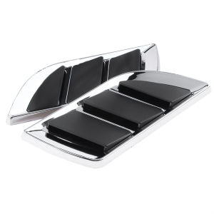 2Pcs Universal ABS Plastic Car Decorative Cell Air Flow Intake Hood Scoop Bonnet Vent Cover Stickers Decoration Car Hood Vent Co