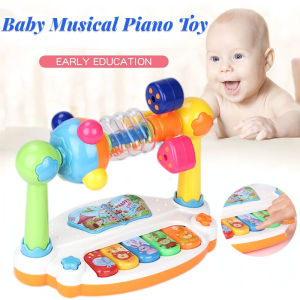 Baby Rotating Musical Piano with Light Sound Keyboard Toy Musical Instrument Early Educational Toy Kids Gifts