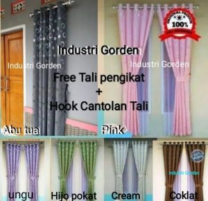 Gorden Jendela Pintu Minimalis 10 Warna Varian Motif Tirai Korden Gordyn 50x150 100x150 150x150