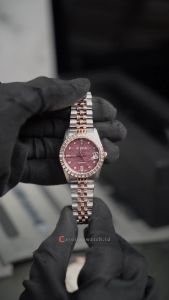 Jam Tangan Wanita Bonia B10553-3607S Noble Wine Red Mother of Pearl Dial Dual Tone Stainless Steel Band