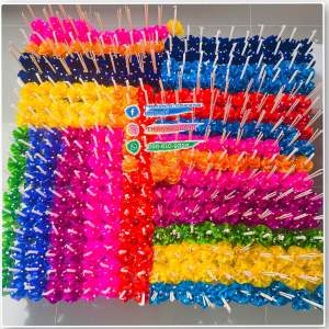 💐2In1 50กระทง ดอกใหญ่ วัสดุกระดาษย่น ย่อยสลายได้ ดอกไม้ธูปเทียนปักกระทง เทียนคละสี งานสวย สีสันสดใสสวยงาม ลอยกระทง ปลอดภัยต่อธรรมชาติ รักษ์โลก🌐