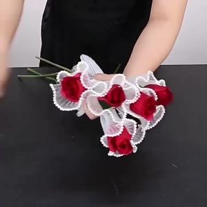 【3.6M】 Pearl Yarn Pleated Yarn Luminous Yarn Romantic Handmade DIY Flower Bouquet Packaging Material