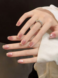 Yunxi Golden Edge French Hand-Worn Nail 2024 New Year White Fancy Nail Tip Nail Stickers Nail