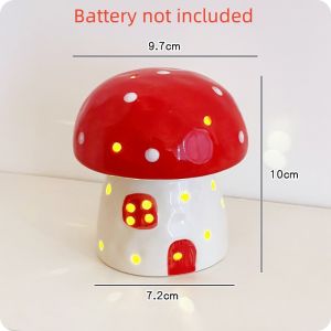 Handmade Cute Ceramic Cartoon Mushroom Home Garden Decoration Accessories Bedside Home Decor Child Girl Girlfriend Birthday Gift