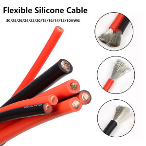5m Soft Silicone Wire 2Pins Black Red 30 28 26 24 22 20 18 16 15 14 12 10 8AWG Solar Panel Car Battery Flexible Electric Cable