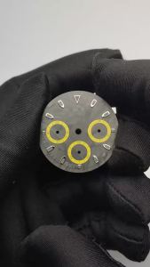 29mm VK63 Dial Multifunctional carbon fiber dial 6 hands Quartz dial fit VK63 Movement Green luminous chronograph watch dial