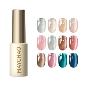 Maychao | Litchi Bubble Pink White Water Natural Look Crystal Effect Cat Eye Nail Gel