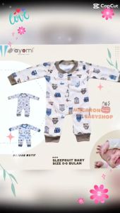 Sleepsuit Buka Kaki Motif Jumper Bayi Laki-Laki & Perempuan