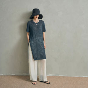 Chivalrous Style Long Knitted Short Sleeve T-shirt