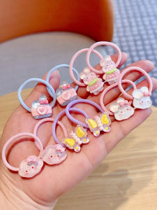 Kawaii Hair Ties for Girls Cartoon Three Friends Elastic Hair Bands High Elasticity Baby Hair Bands Childrens Hair Accessories