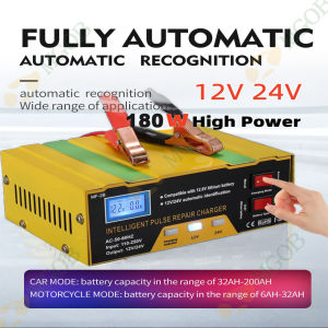 12v/24v Car Battery Charger Automatic Intelligent Repairing Motorcycle Battery Charger