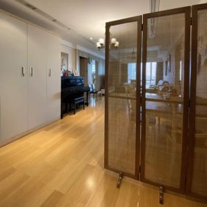 Designer Hotel Homestay Ins Rattan Movable Foldable Screen Japanese Style Cut Out Zen Solid Wood New Chinese Style Partition