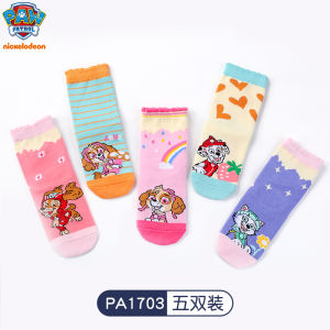 10pcs=5pairs Genuine Paw Patrol 2024 Spring Autumn socks Kids Cute Boy Girl cotton sock Children Birthday gift High Quality