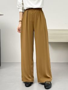 กางเกงขายาวทรงหลวมสไตล์เกาหลีเอวสูงสำหรับผู้หญิงในฤดูใบไม้ผลิและฤดูร้อน กางเกงขายาวทรงตรงบางๆ ทรงหลวมๆ สำหรับใส่ลำลอง