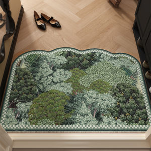 South Seas Style Luxury Living Room Entrance Silk Loop Rug French Vintage Carpet Foot Mat Home Use Plant Floral Pattern