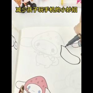 Buku Lukisan Tiru Kuromi Buku Mewarna Kanak Kanak Buku Mewarna Air Sanrio Buku Latihan Melukis Buku Sketch Budak Kuromi Copybook Painting Depicting Book Kids Tracing Sketch Coloring Drawing Book 库洛米临摹本画画描绘本儿童描摹素描涂色画本三丽鸥水彩涂色绘画 B041
