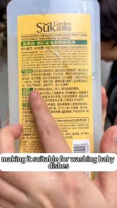 SukGarden Suk Gargen Food Grade Dishwashing Liquid Fruits & Vegetable Wash Green Orange & Lemon 800g