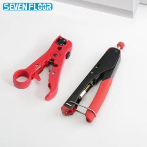 Bộ Dụng Cụ Uốn Cáp Đồng Trục Kèm Dụng Cụ Bóc Dây Cho Đầu Nối RG59/58/6 BNC RCA Bộ Kìm Uốn Dây Cáp Video TV