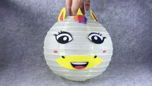 Magical Unicorn Paper Lantern DIY Mooncake Festival Crafting Party Decorations (w LED Light n Handle)