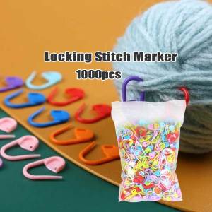 1000Pcs Locking Stitch Markers Colorful Knitting Clip Ring Crochet Latch Knitting Tools