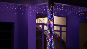 3.5M/7M/13M Solar Icicle Lights 8 Modes Outdoor Decorations Christmas Fairy String Lights for Xmas House Roof Party Wedding