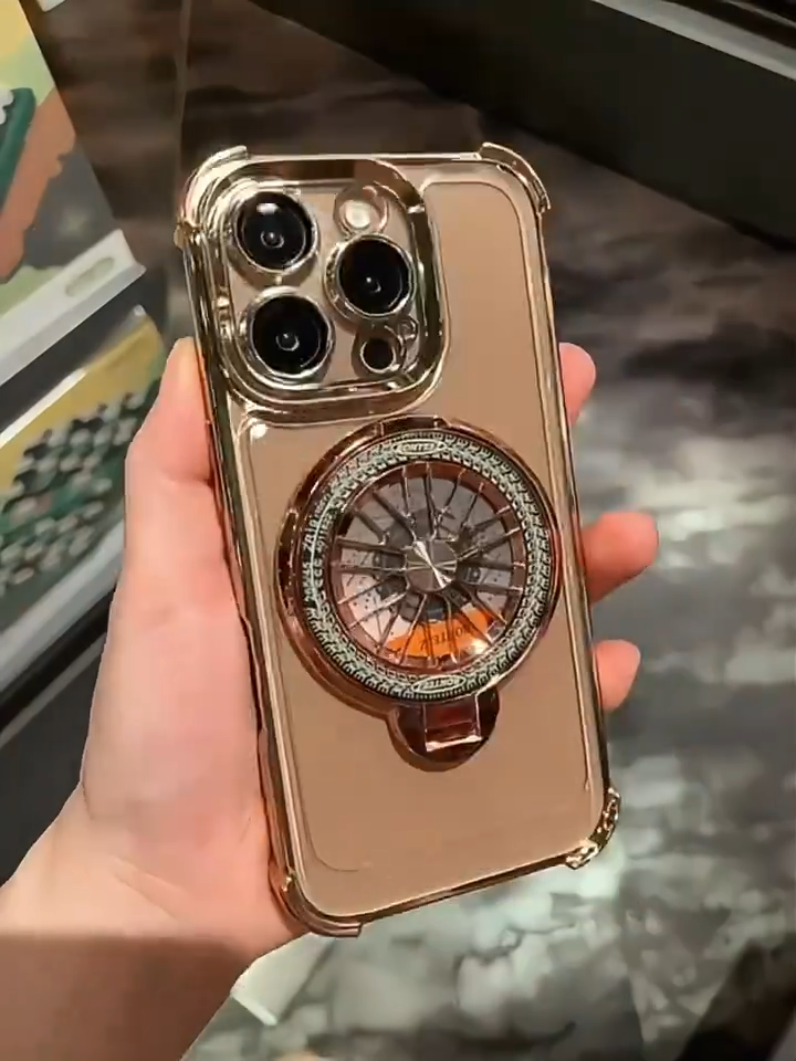 case iPhone 11 12 13 14 15 16 Pro Max 15 16 plus Case Transparent Luxury Edition Casing iPhone 11 12 13 14 15 16 Pro Max Gyroscope Stand Rotating Cover