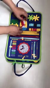 LAKOE Mainan Edukasi Bayi Untuk Belajar Berpakaian Busy Board Bayi Mainan Montessori Perkembangan Sensorik Anak