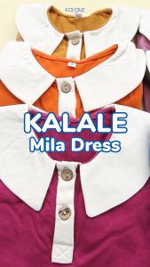 Kalale - Mila Dress Gaun Vintage Berkerah Anak Perempuan Usia 1, 2, 3 Tahun