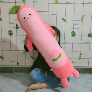 ĐỒ CHƠI TRÁI ĐÀO NHỒI BÔNG GỐI ÔM DÀI HÌNH QUẢ ĐÀO PEACH MẪU MỚI VẢI MINISO CAO CẤP CHO BÉ