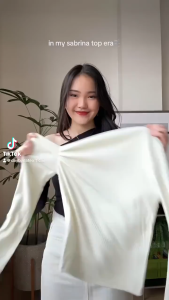 Sabrina Knit Top Off Shoulder Top Sabrina Knit Top Off Shoulder Knit Top Sabrina Long Sleeve Atasan Rib