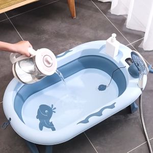 Foldable Baby Bath Tub With Net Kids Bathing Tubs Non-Slip Bathtub Net 0-6 Year | Easy to Fold | Space-Saving |