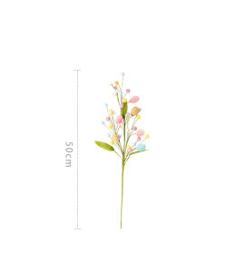 Artificial Egg Pearl Flower Branch Easter Decoration Colorful Foam Eggs Branches DIY Bouquets for Easter Party Home Decors