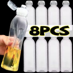 8Pcs Squeeze Condiment Bottles Salad Dressing Container Ketchup Salad BBQ Condiment Squeeze Bottle with Lid Kitchen Gadget 300/500ML