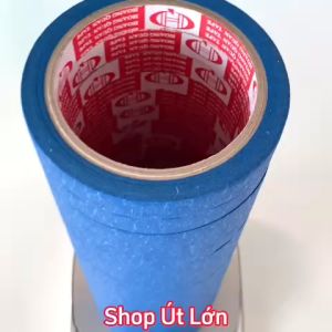 Băng keo giấy màu xanh dương rộng 1.5cm dài 25 mét lõi giấy 3mm 1 cây 18 cuộn giá tại xưởng